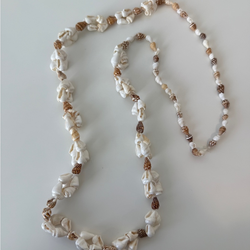 Elegant White and Brown Shell Necklace